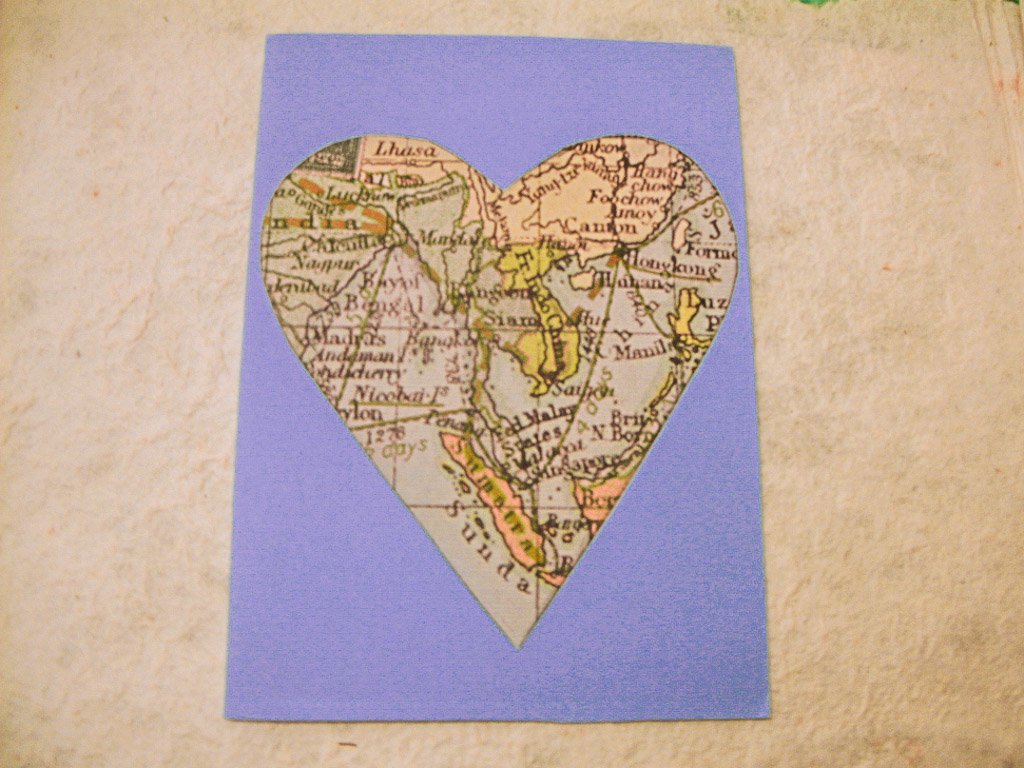 Map Heart Shaped Card I Prints in Frames I Homemade Gift Ideas_