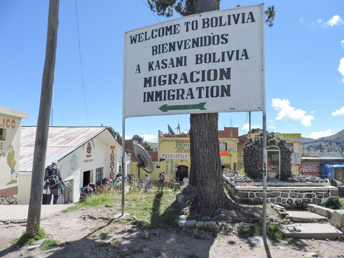 Bolivia Immigration Sign at Border Peru_