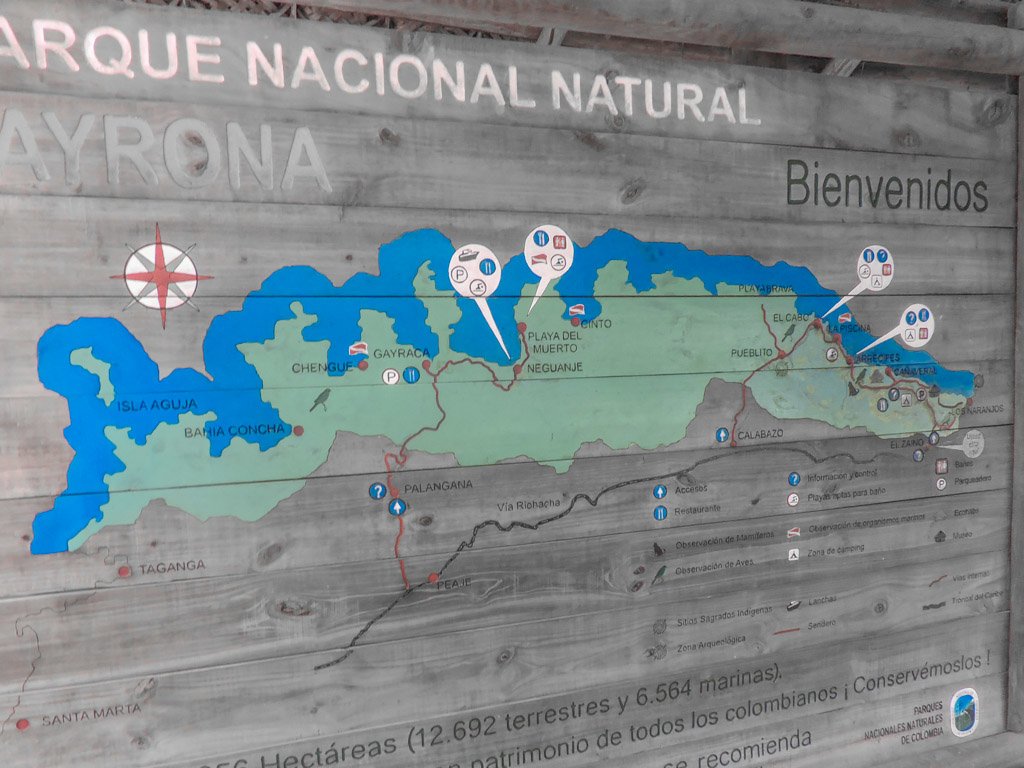 Tayrona National Park Map I Colombia