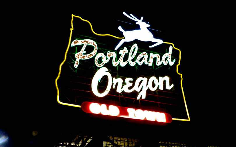 Portland Sign Portland is Happening Now