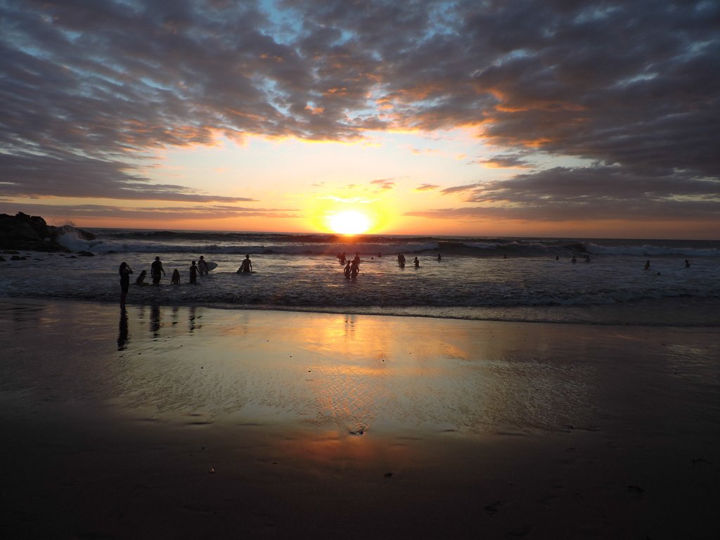 Intense sunset over Las Penitas Beach in Nicarague