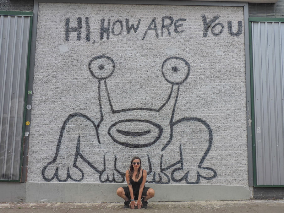 Hi How Are You Mural Austin Frog and Gemma