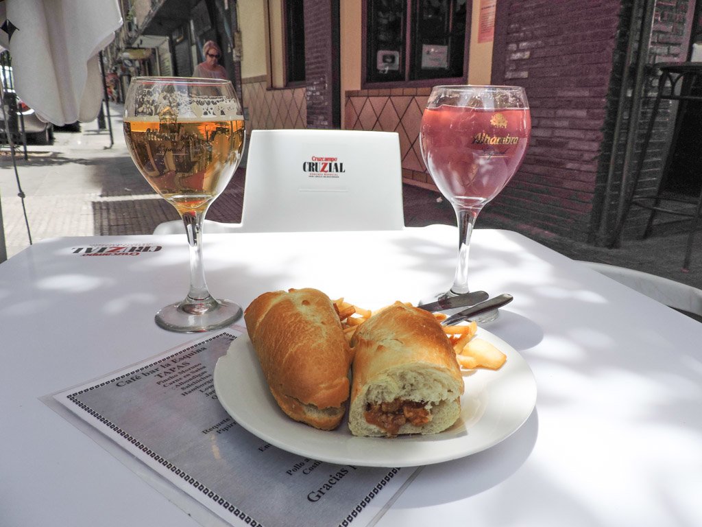 Tapas with Drinks I Granada Spain I 10 Things to do in Granada on a Budget