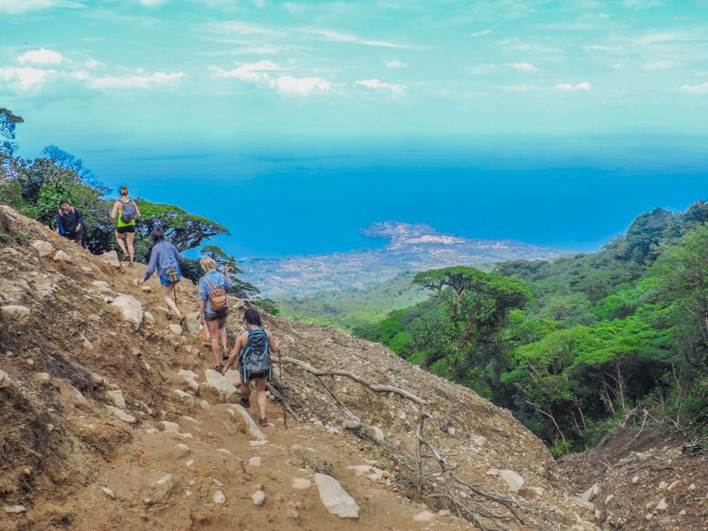 Backpacking up a volcano in Ometepe Nicaragua