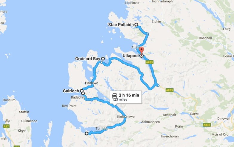 North Coast 500 Itinerary Route Torridon to Ullapool