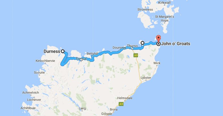 North Coast 500 Itinerary Route Durness - John o Groats