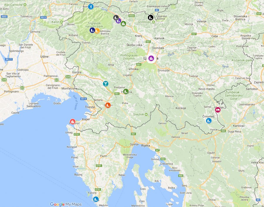 Ljubljana Day Trips Slovenia Map