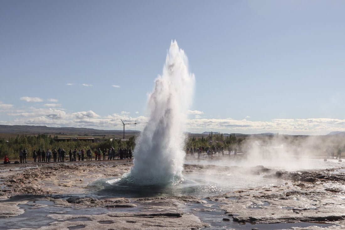 Geysir exploding in Iceland