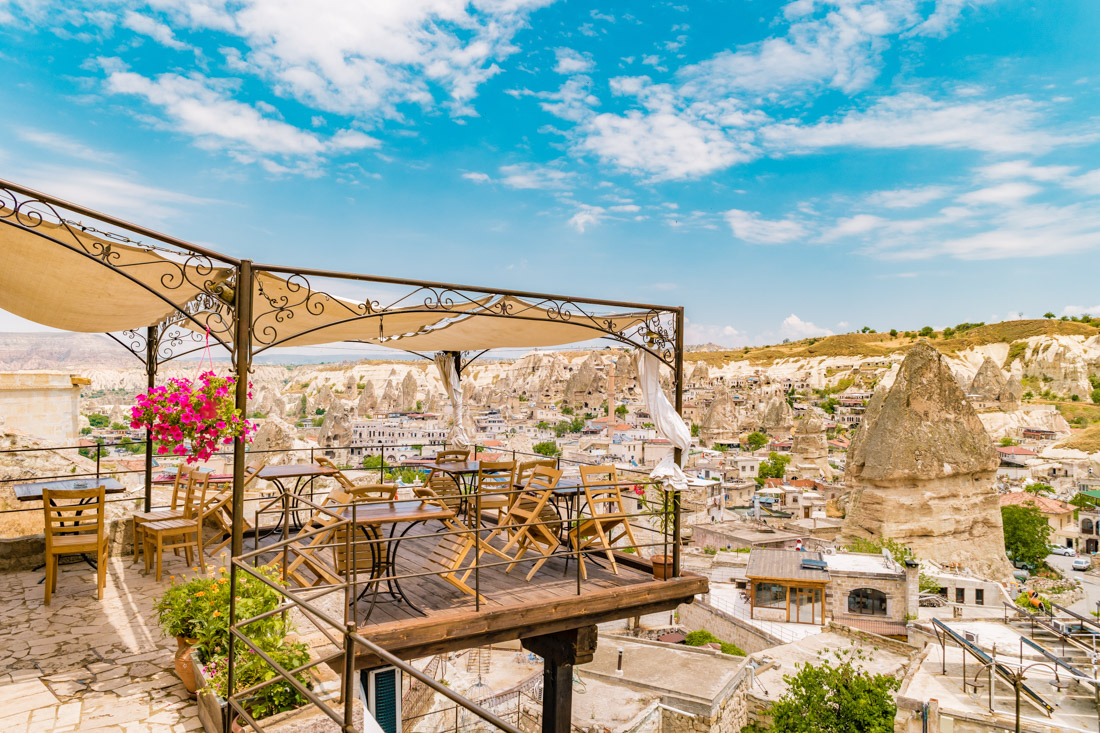 Cave Hotel Terrace Cappadocia Turkey Valley_