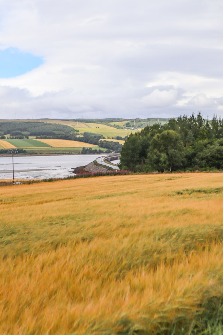 Cromarty Bridge Fields North Coast 500 in Scotland_