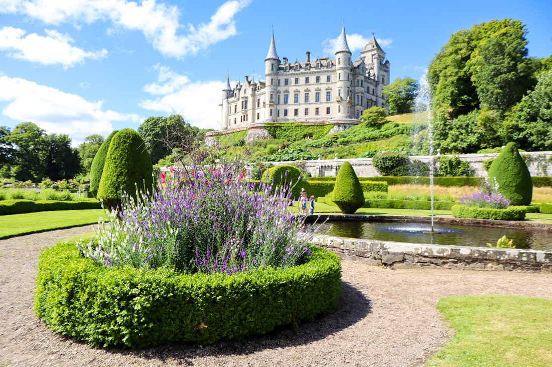 Dunrobin Castle pond gardens North Coast 500 Scotland_