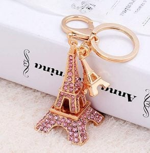 Eiffel Tower keyring rose gold