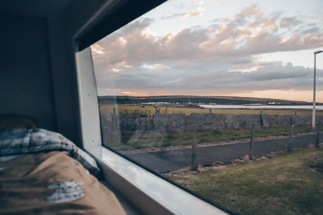 Thurso Campsite Campervan Window North Coast 500 Scotland_