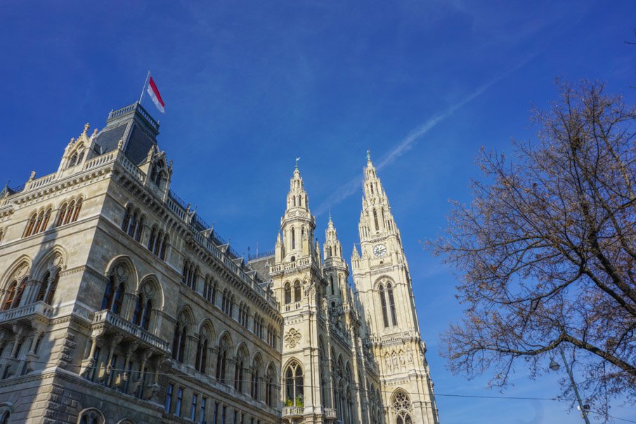 Vienna Rathaus Blue Skies