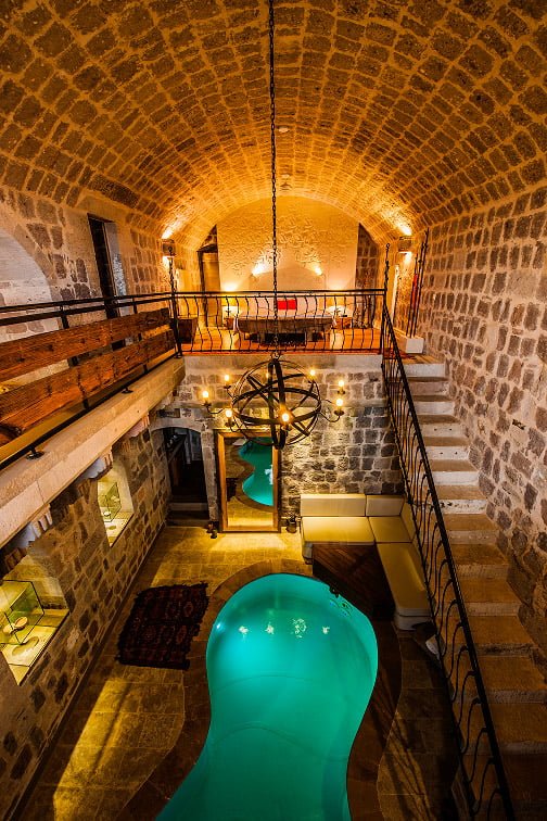 Argos Hotel indoor pool, cave hotel Cappadocia_