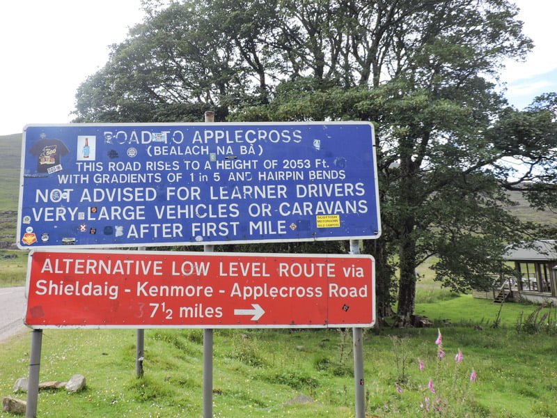 Bealach na Bar Sign North Coast 500 Scotland_