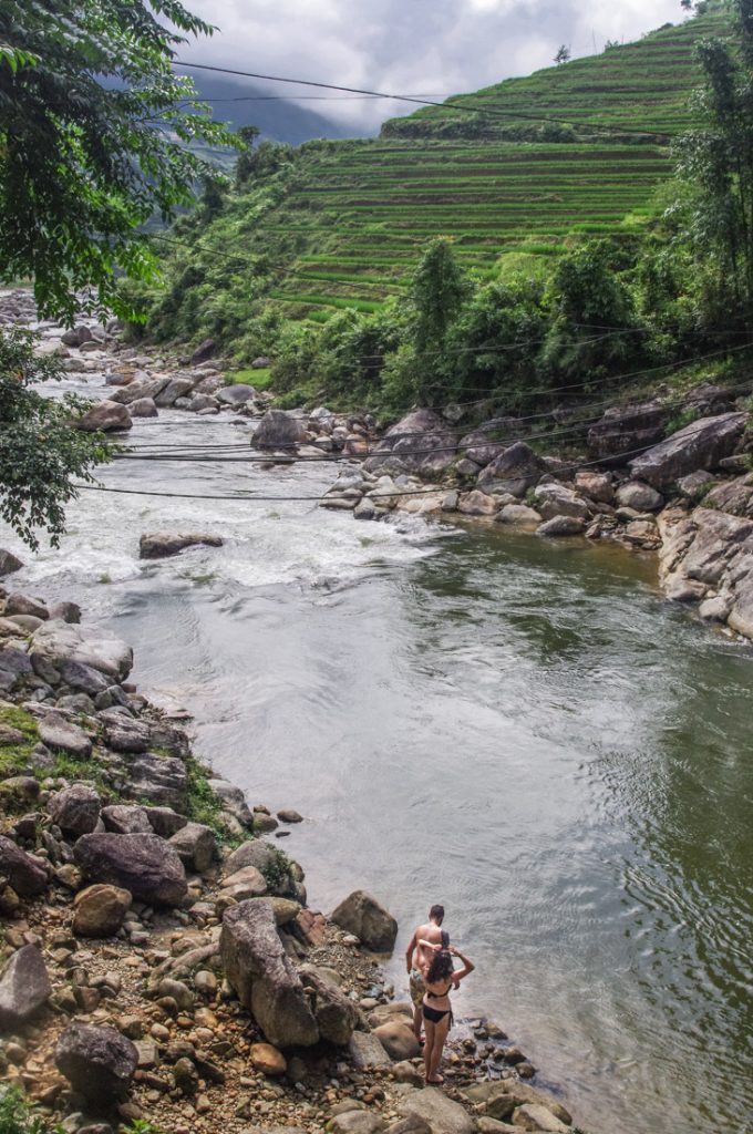 Sapa Valley in Vietnam, trekking, swimming in lake