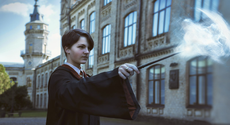 Harry Potter, cloak, wand