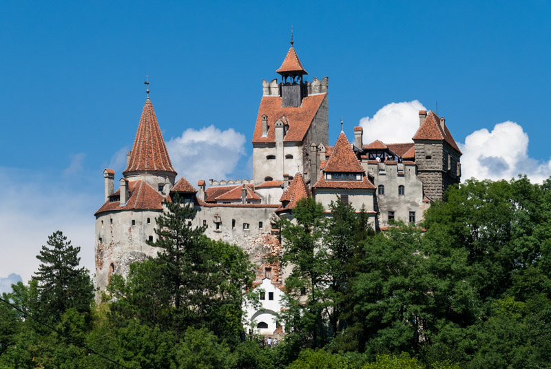 Bran Castle Romania with blue skies