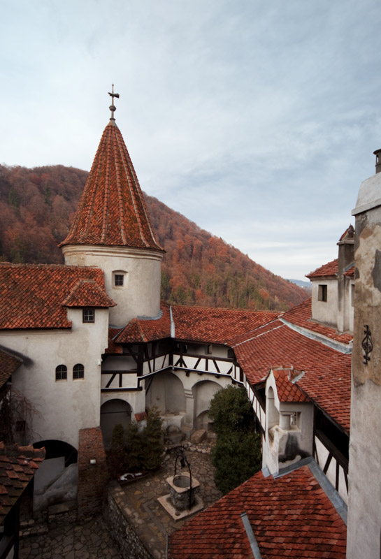 Inside Bran Castle walls Romania