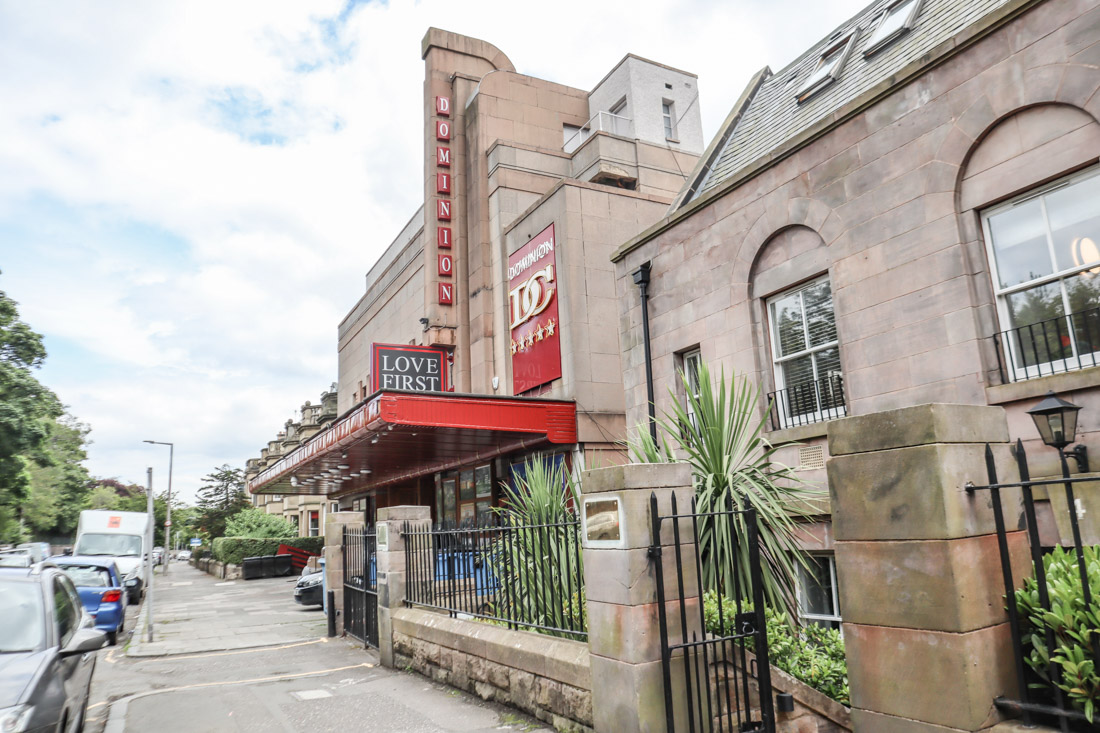 Red sign of the Dominion Morningside Cinema in Edinburgh 
