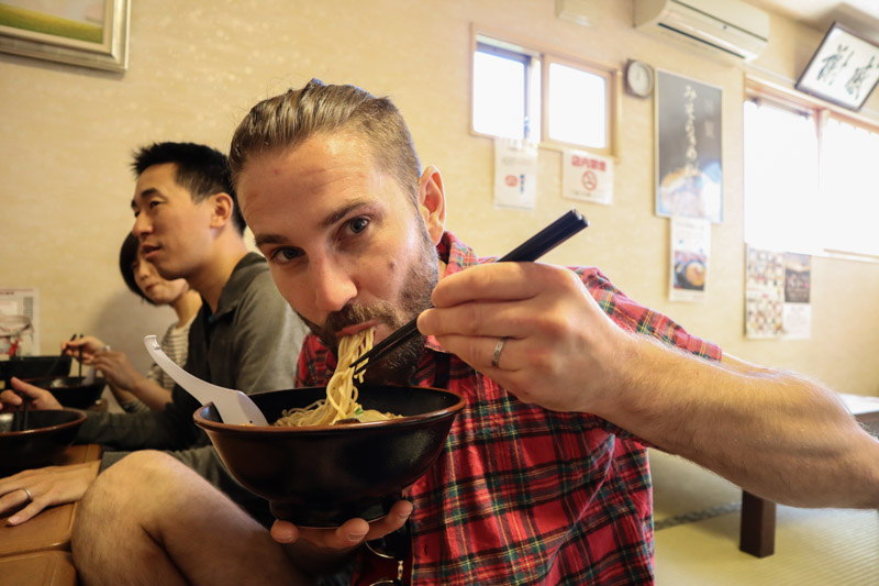 Craig eating Hokkaido Ramen_