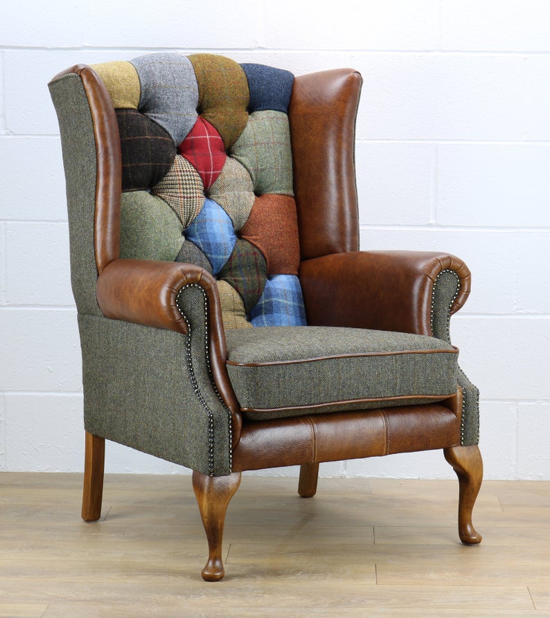 Patchwork Harris Tweed Armchair Etsy