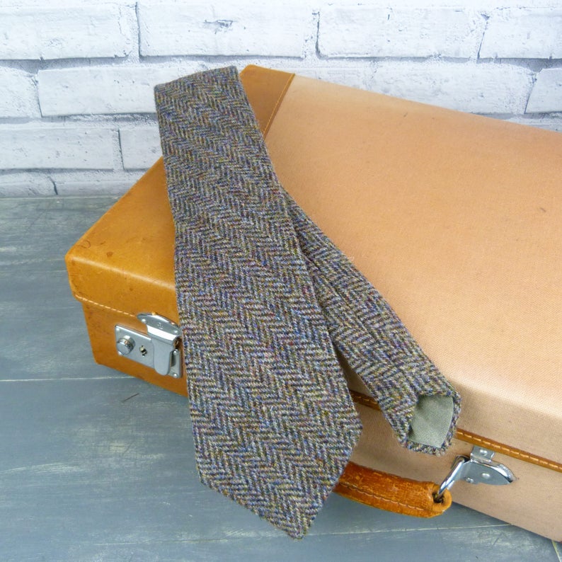 Tweed Neck Tie Etsy