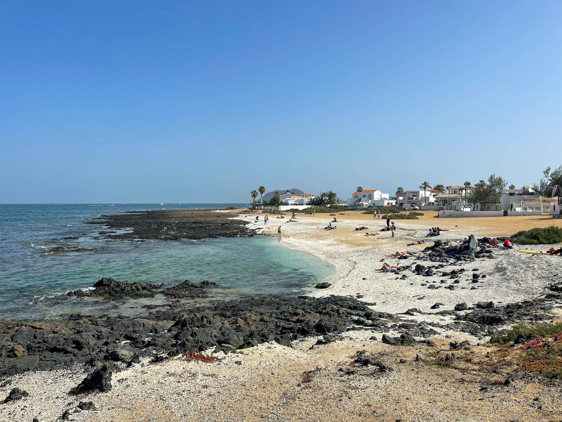 Blue skies over Popcorn Beach Corralejo Fuerteventura