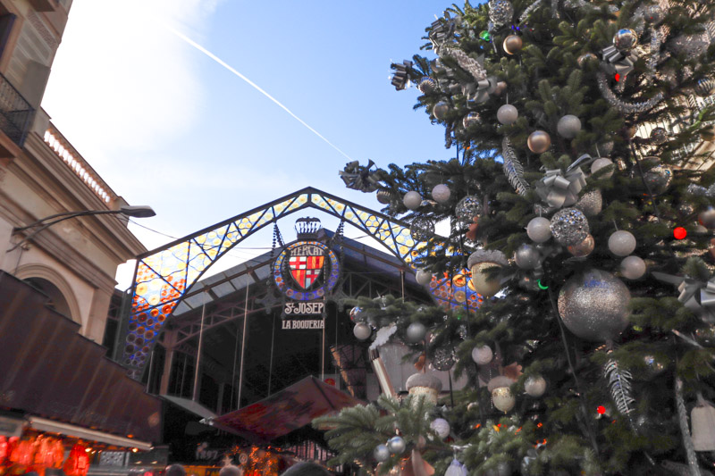 St Josephs Market Christmas Tree Barcelona_