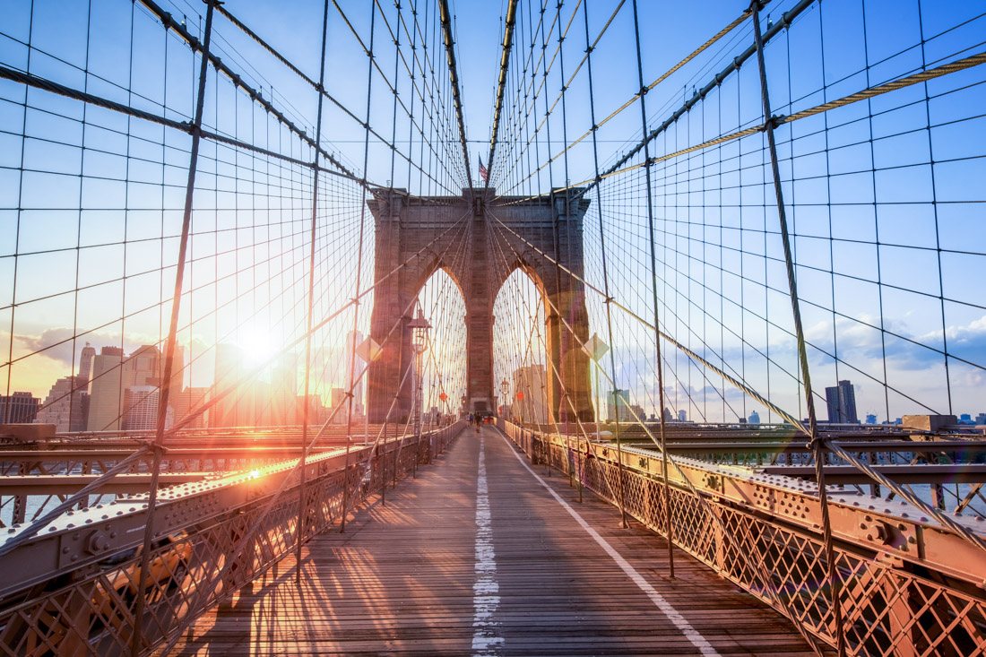 Brooklyn Bridge at sunset NYC