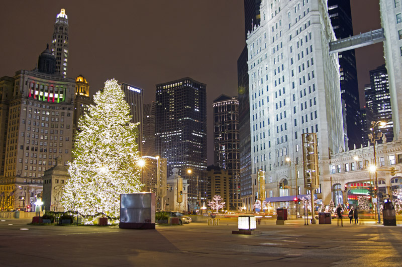 Christmas Tree Magnificent Mile Chicago