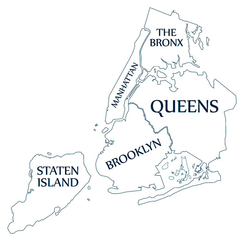 Five Boroughs New York Map