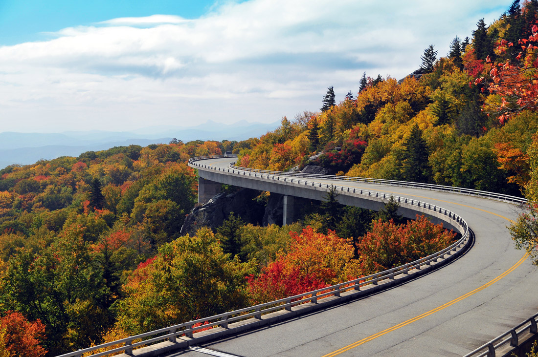 Linn Cove Viaduct on Blue Ridge Parkway in North Carolina