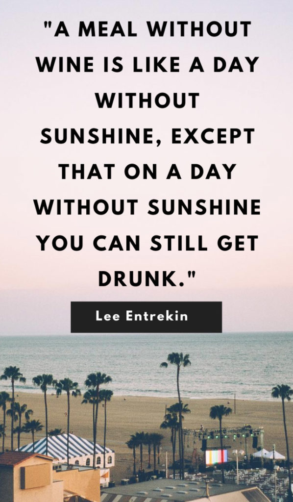 A meal without wine is like a day without sunshine, except that on a day without sunshine you can still get drunk. Sunshine quotes, quotes about sunshine, positive quotes, inspirational quotes, motivational quotes, sunny, beach, wellness, self help, calm, happy, smile, Instagram captions.