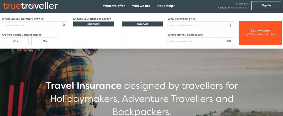 True Traveller Homepage