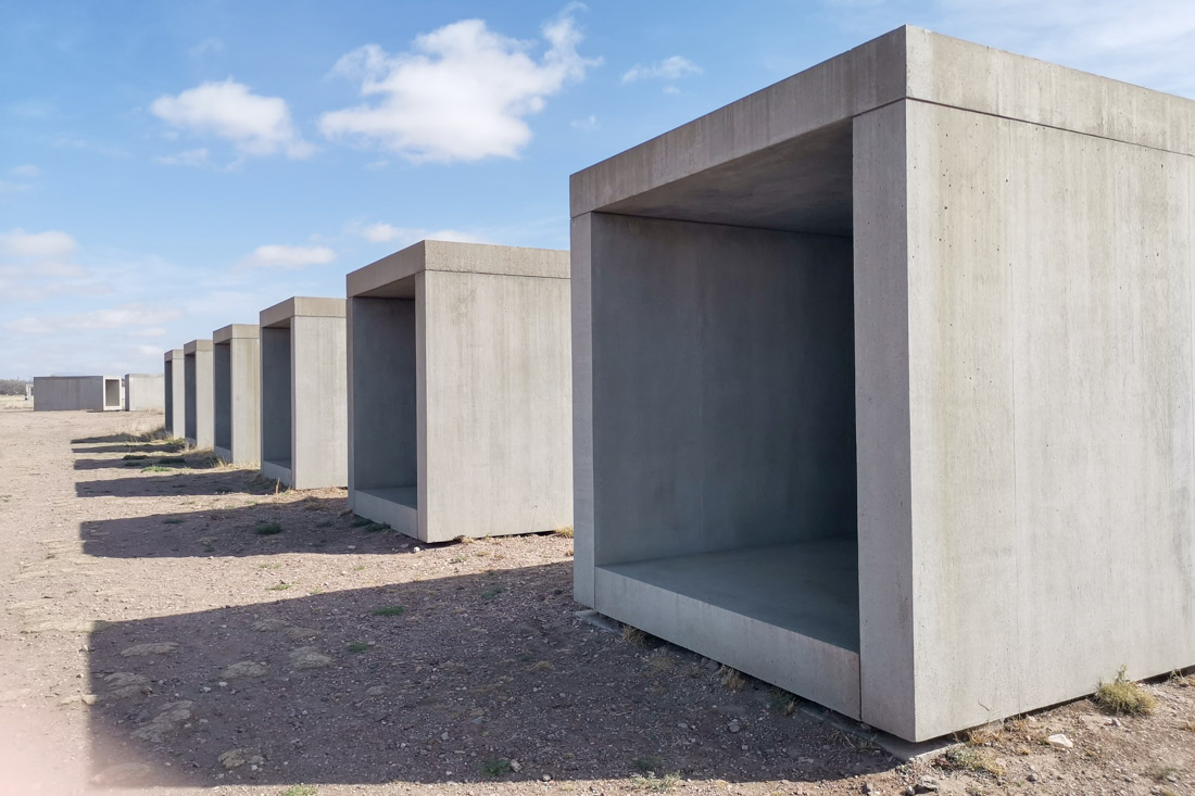 15 Untitled Works in Concrete in Marfa Texas