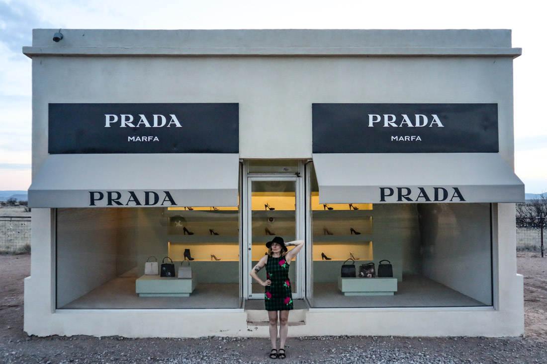 Prada Marfa Sunset Gemma Pose Texas