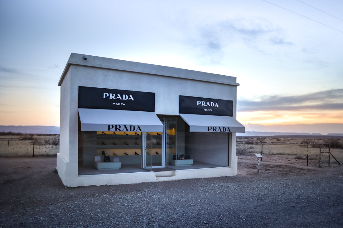 Prada Marfa Sunset Shop Art Texas