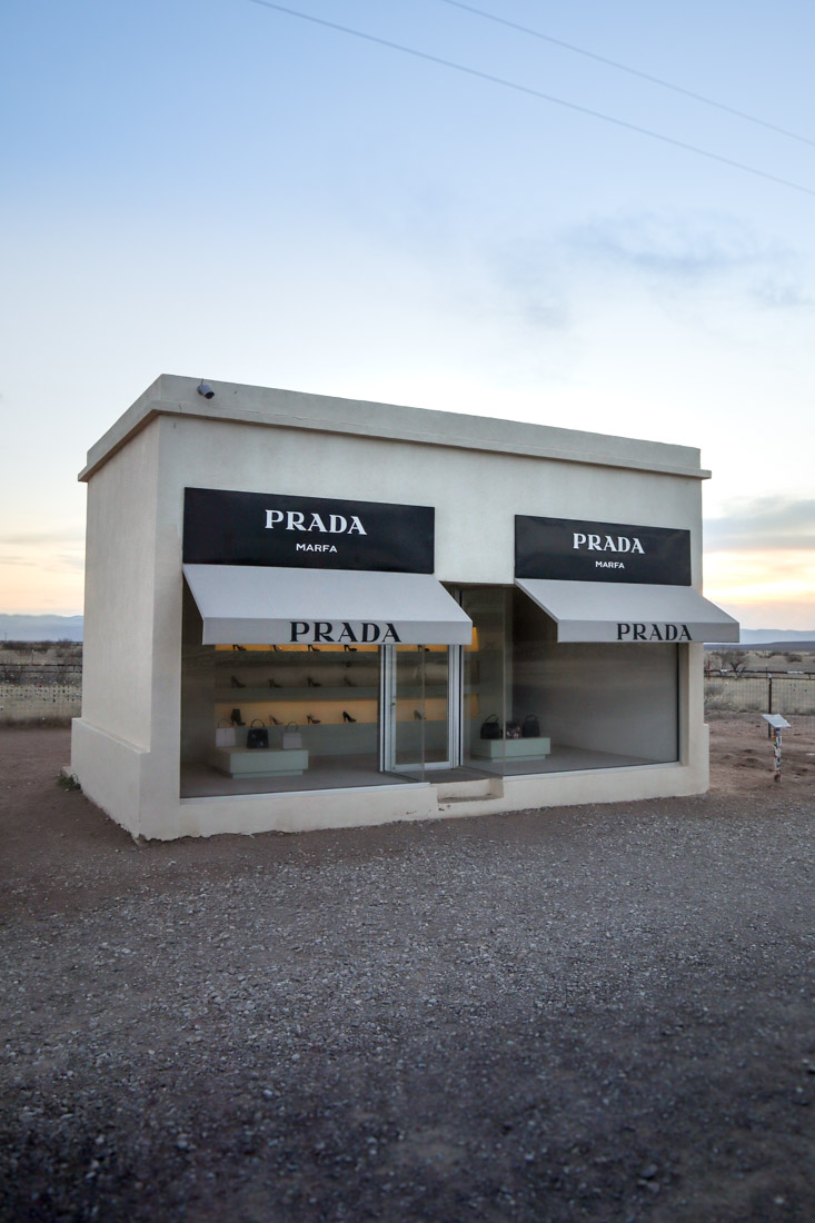 Prada Marfa at Sunset Shop Art Texas.