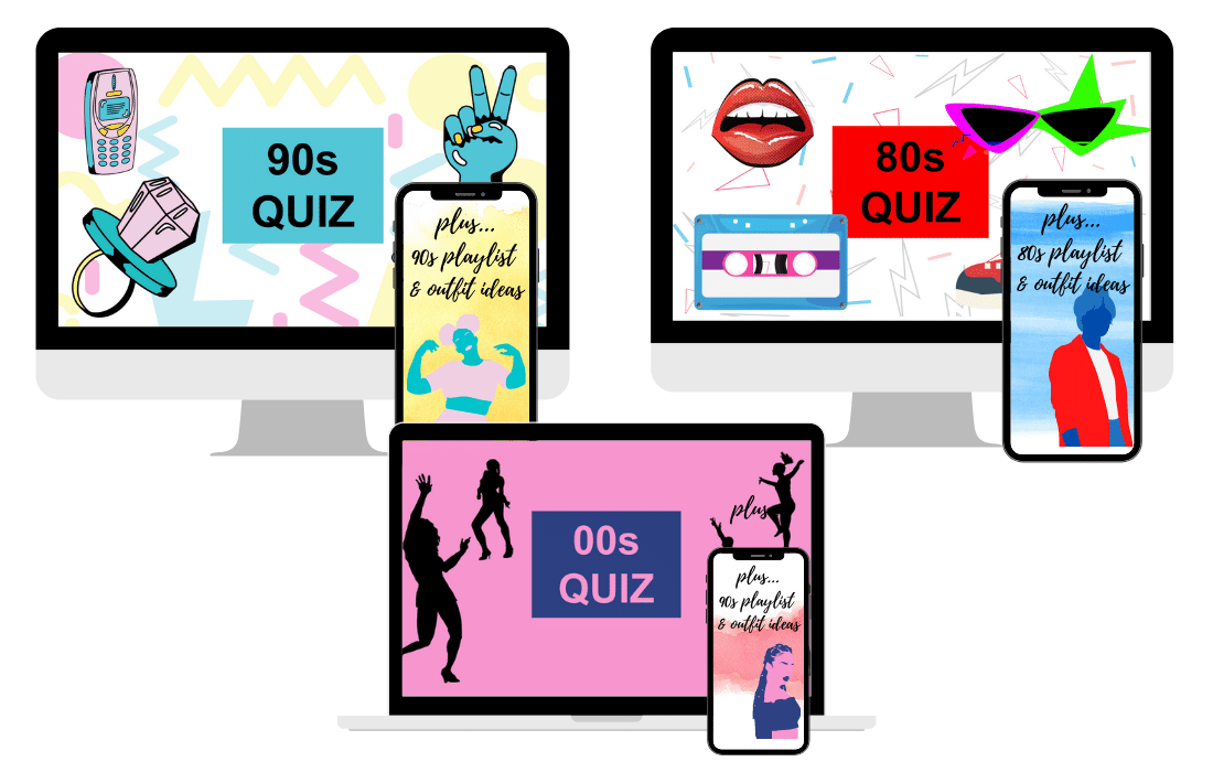 80s, 90s, 00s Trivia Quiz Online Games covers on iMac and iPhone