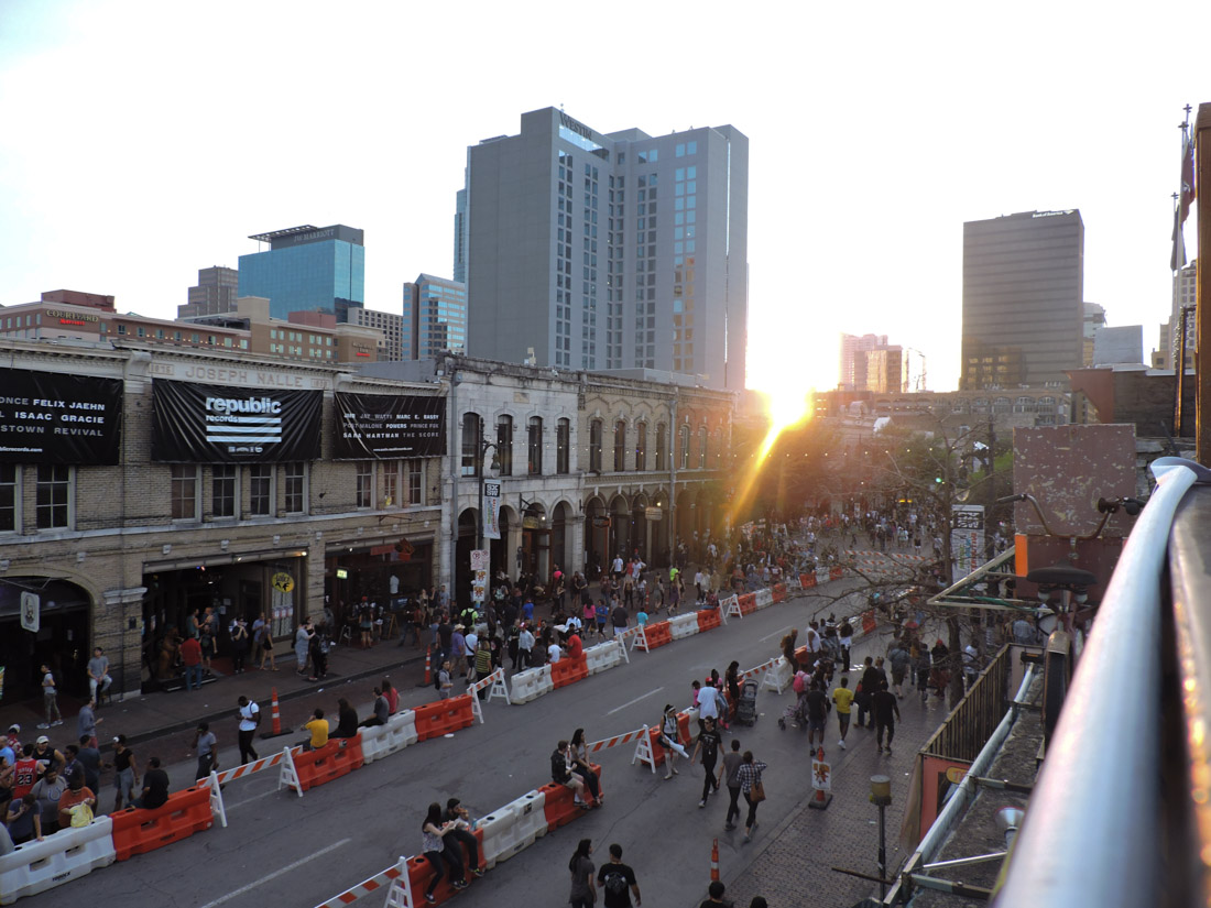 Dirty 6th from second floor bar Austin