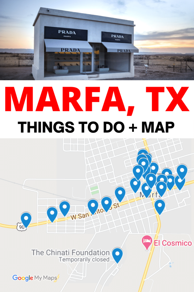 Things to do in Marfa, Texas. Best Instagram spots, where to find Prada Marfa store, Marfa Lights tips and everything you need to know for your weekend trip to Marfa. Guide includes a free map.