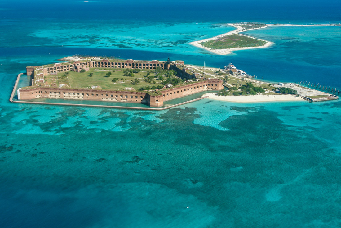 Aerial Views in Dry Tortugas National Park in Florida,