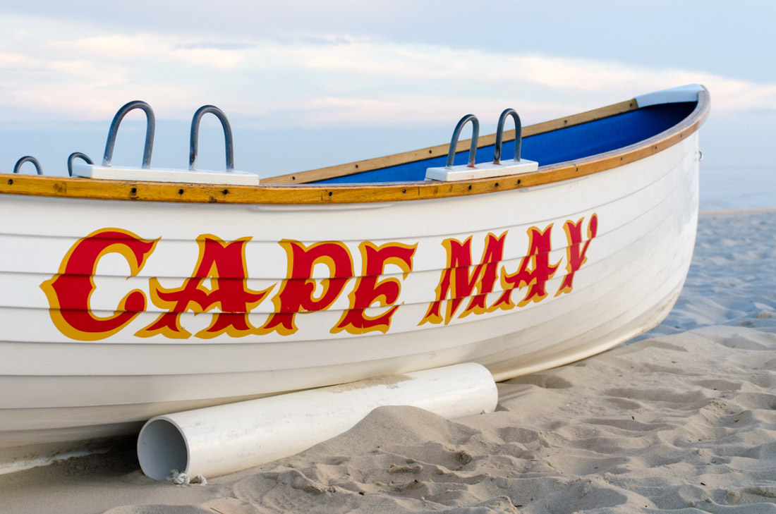 Cape May boat on beach