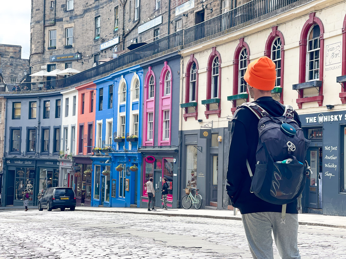 Man on Victoria Street with Osprey Bag