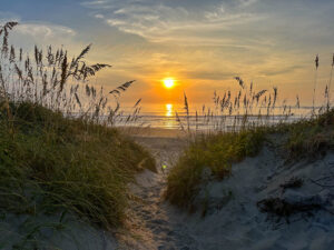 Intense sunrise at Gull Cry Beach Access Sunrise Dune Avon Outer Banks