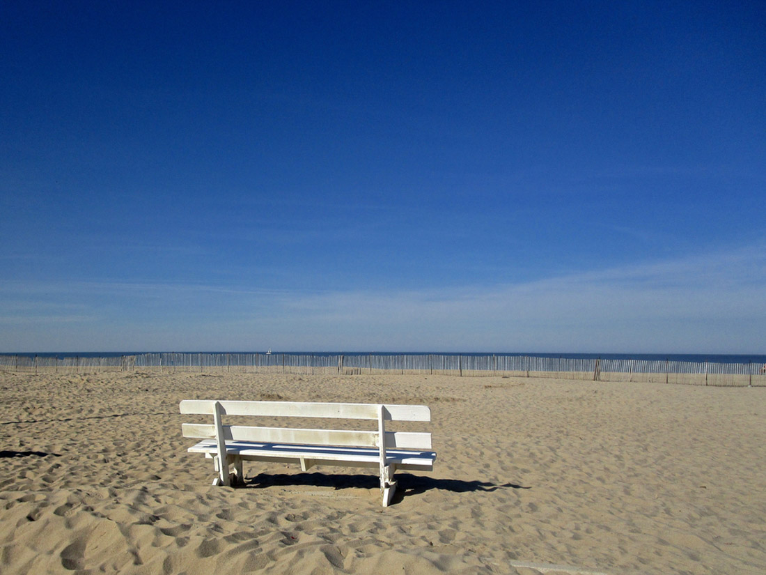Lewes, Delaware bench on beach