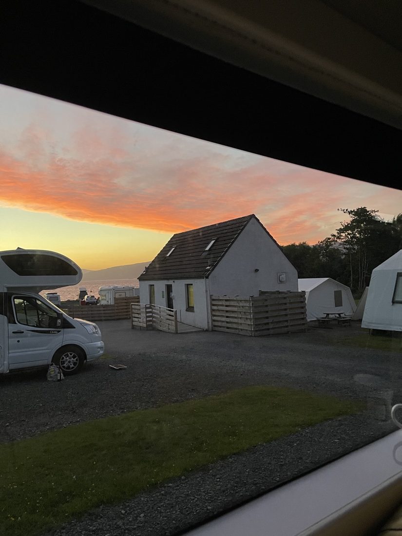 Craignure Campsite Mull Sunset Camper