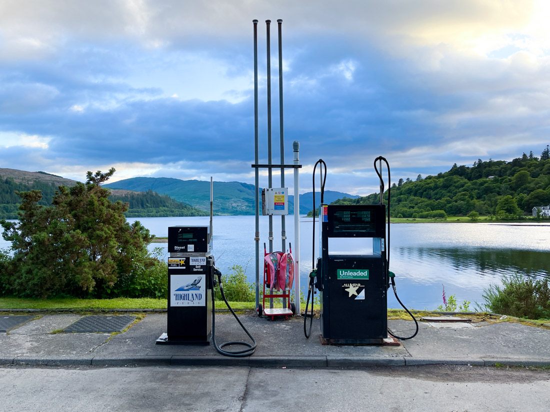 Highland Fuel Petrol Station, in Strontian Ardnamurchan Scotland